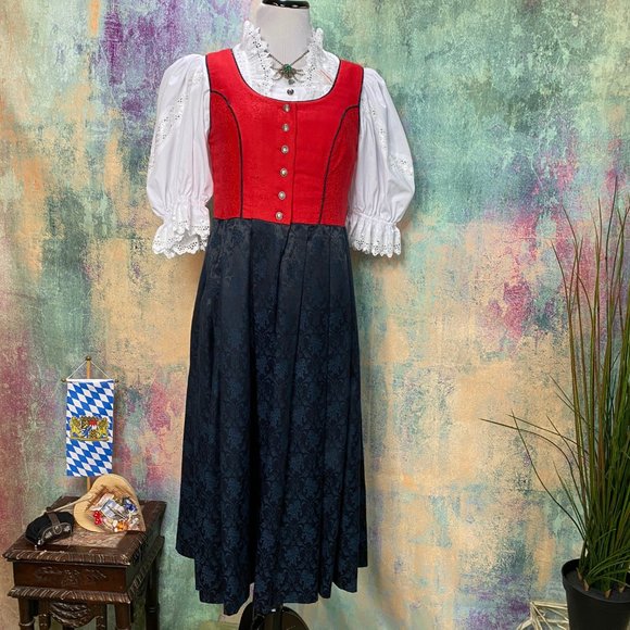 📌Authentic traditional high-quality Bavarian Dirndl with Blouse & Apron - Picture 3 of 14